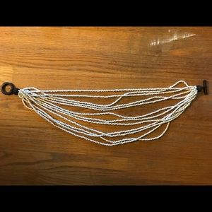 White chunky statement necklace